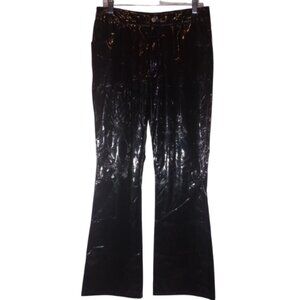 Vintage Y2K Formula X Black Shiny Vinyl Faux Patent Leather Flare Pants Size 9